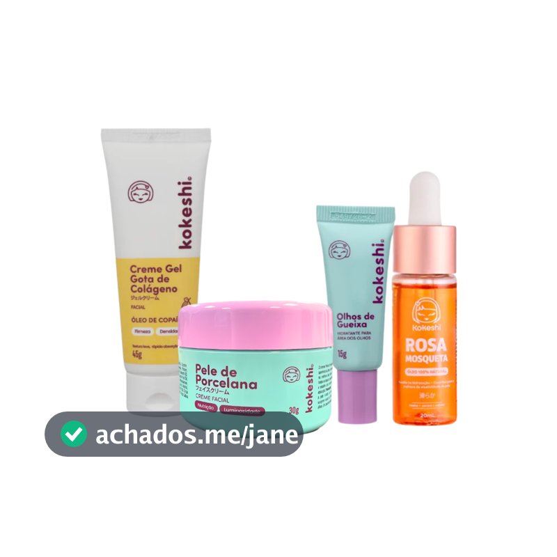 Kit Renovadores Gota de Colágeno e Rosa Mosqueta Kokeshi