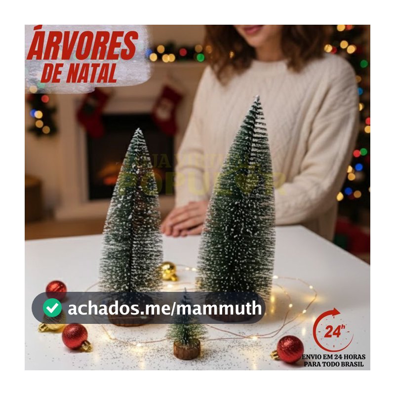 Mini Árvore De Natal De Mesa Decoração Enfeite Natalino 25cm 30cm Kit Com 4 Unidades