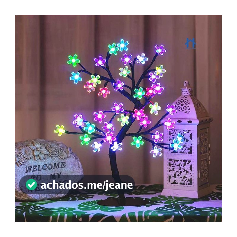 Árvore Cerejeira LED 8 Funções Com 48 Led Bivolt Bela Casa Utilidades Natal