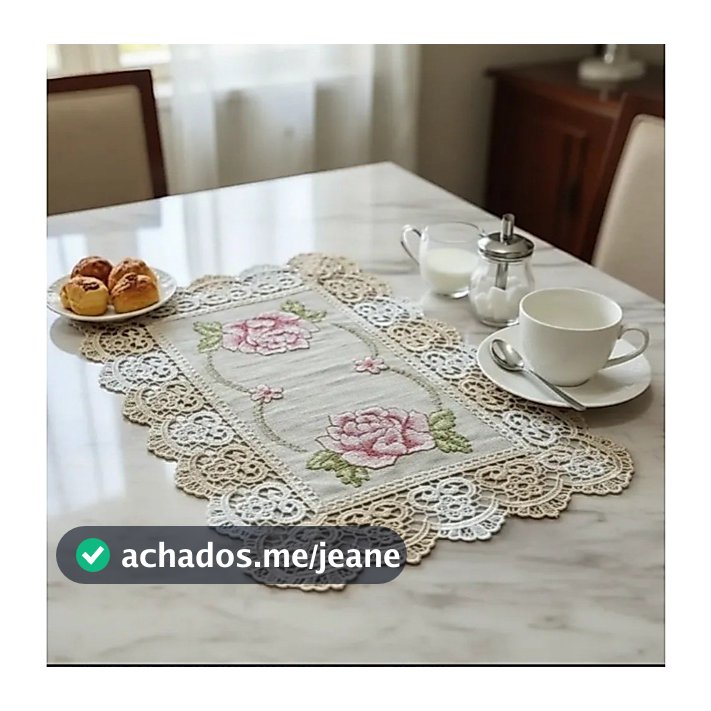 6 peças jogo americano bordado ponto cruz flores rosa
