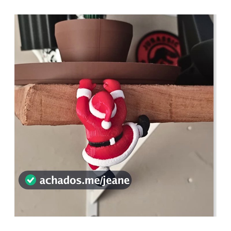 Enfeite Papai Noel Escalando | Impressão 3D | Decoração Natalina Prateleira