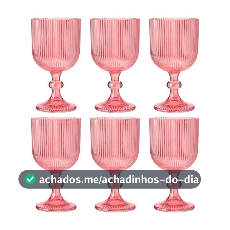 Jogo De 6 Taças Canelada 390ml
