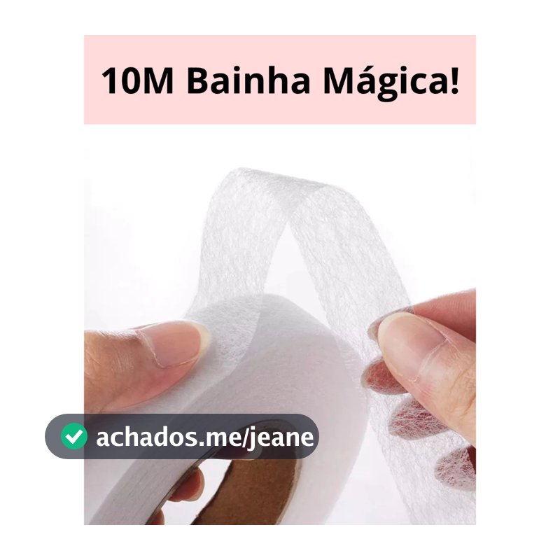 10 Metros Fita Bainha Instantânea Magica Barra S/costura