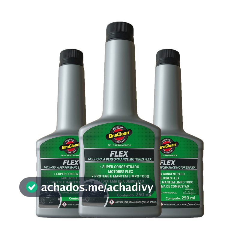 Kit 3 Aditivo Combustivel Flex 250ml limpeza de bicos e sistema via tanque BraClean
