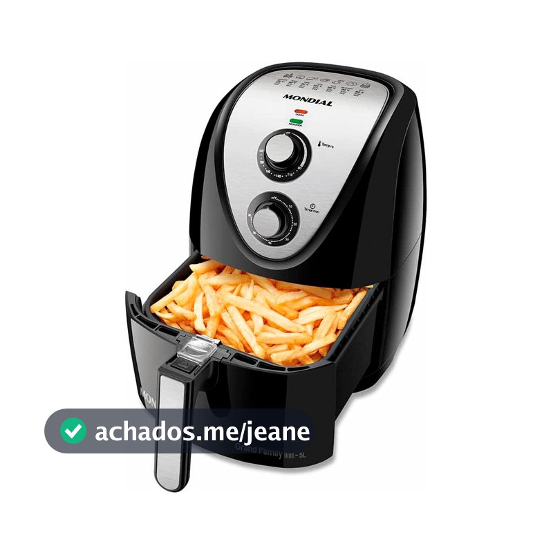 Fritadeira Elétrica Sem Óleo Air Fryer Mondial 5L Grand Family AFN-50 Timer 1900W