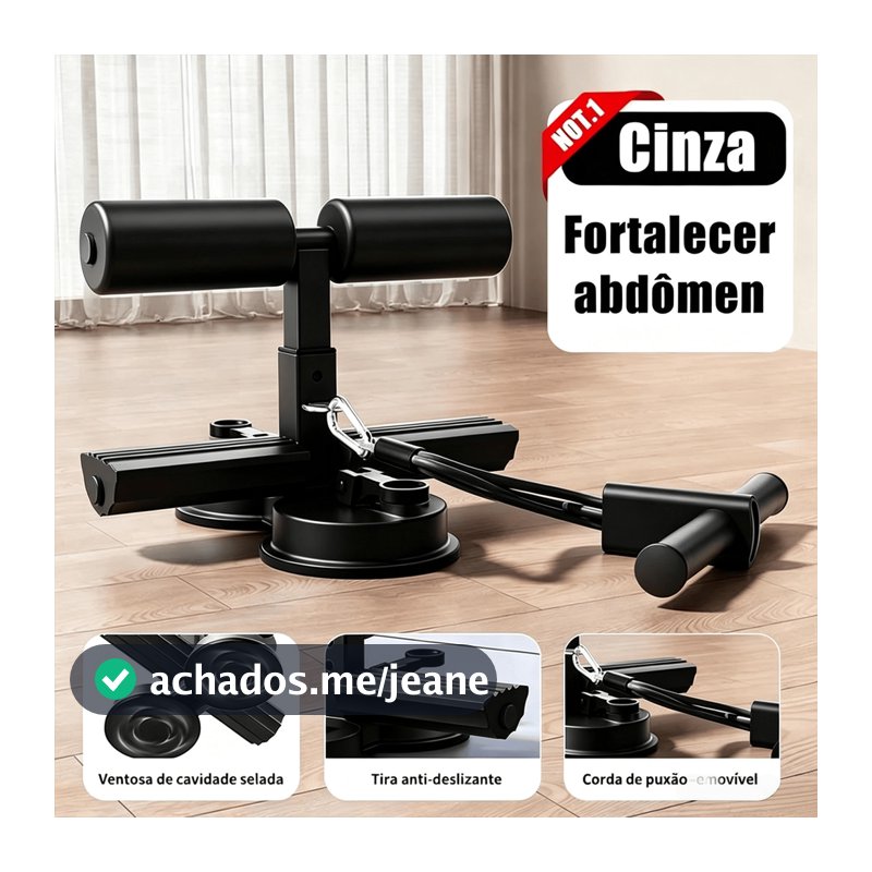 Aparelho Abdominal com Ventosa Forte 3 Ajustes Para Casa e Academia Com Proteção para Barriga e Joelhos