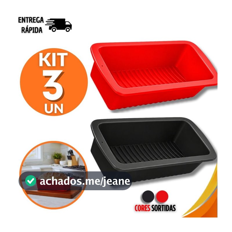 Conjunto Forma Pão Bolo Inglês Assadeira Retangula Silicone Antiaderente Utensílios De Cozinha