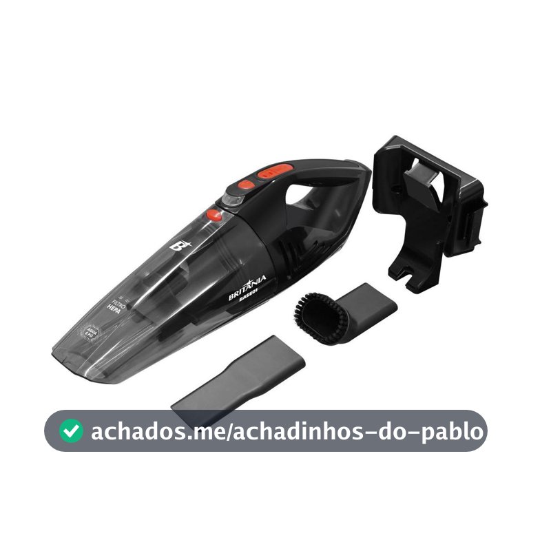 Aspirador de Pó Portátil Britânia Pó Água Bivolt 60W BASE01