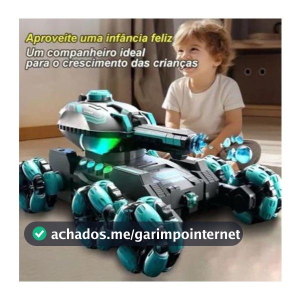 Brinquedo Carrinho Controle Remoto Tanque De Guerra Atira Bolinha Gel Kit Completo