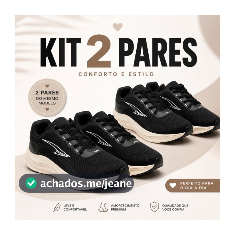 Kit 2 Pares Tênis Academia Musculação Treino Funcional Caminhada Leve Eva Macio