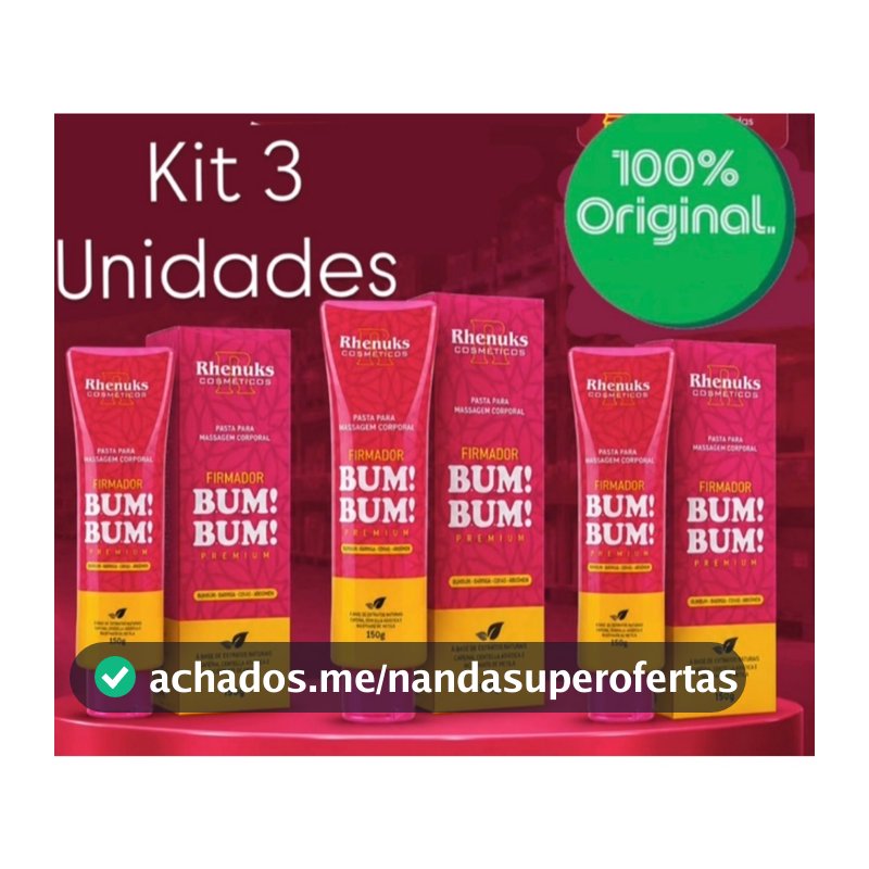 Kit 3 Gel Firmador De Bumbum Barriga Coxas E Abdômen Rhenuks