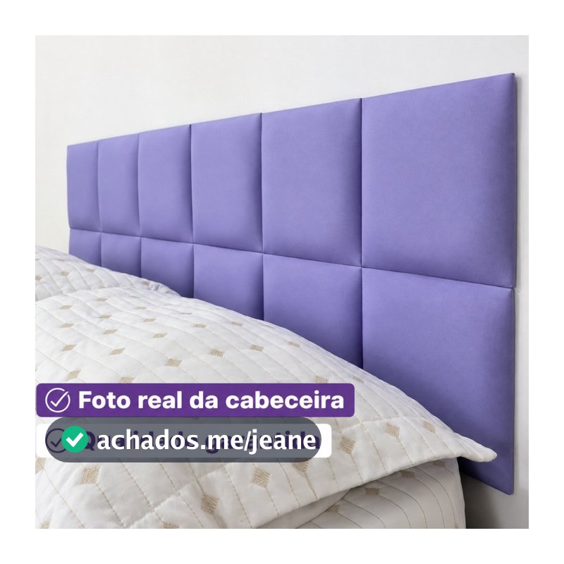 KIT Cabeceira de cama Estofada em Placas p/ Cama Box Solteiro Casal Queen King | Instalação Adesiva