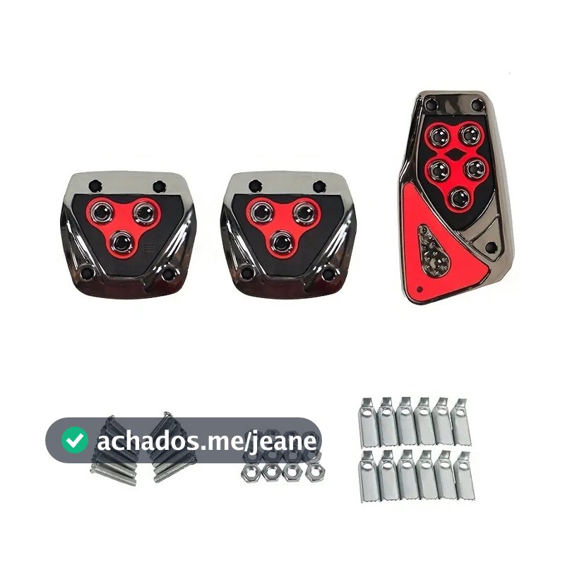 Kit 3 Peças Pedaleiras Esportivas Automotiva Carros Tuning Acessórios Universal
