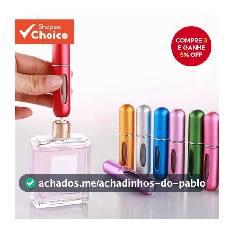 Frasco De Spray De Perfume Recarregável-Mini Atomizador Portátil De Viagem Para Perfumes E Óleos Essenciais 5ml