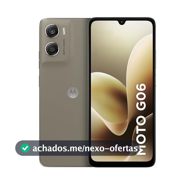 Smartphone Motorola Moto G06 4G 256GB 4GB RAM Câmera Traseira 50MP + Câmera Frontal 8MP Tela de 6,9" 5200 mAh -  Bege