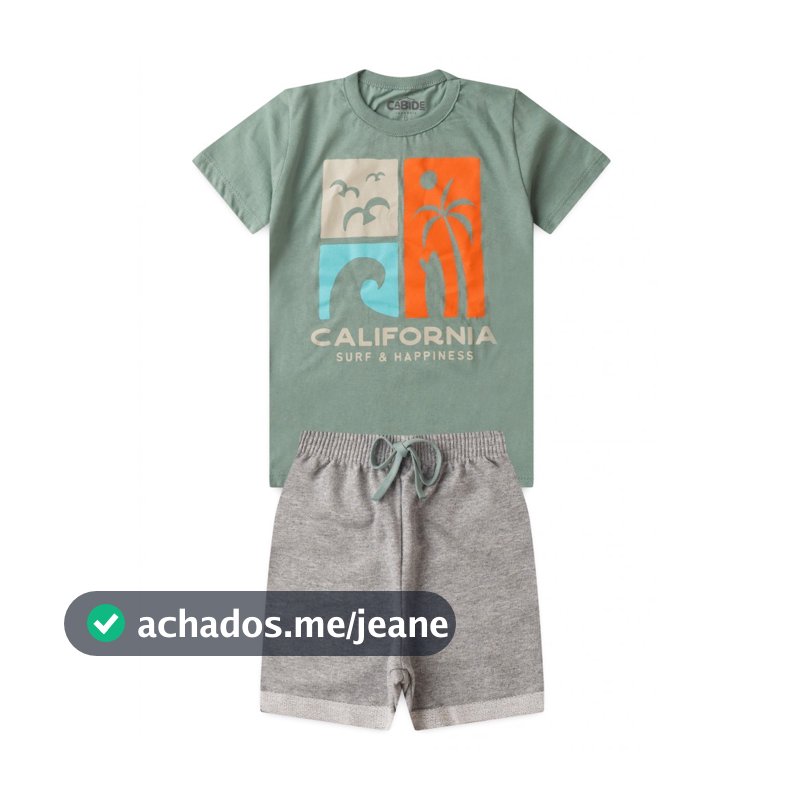 Conjunto Infantil Menino Camiseta Bermuda California