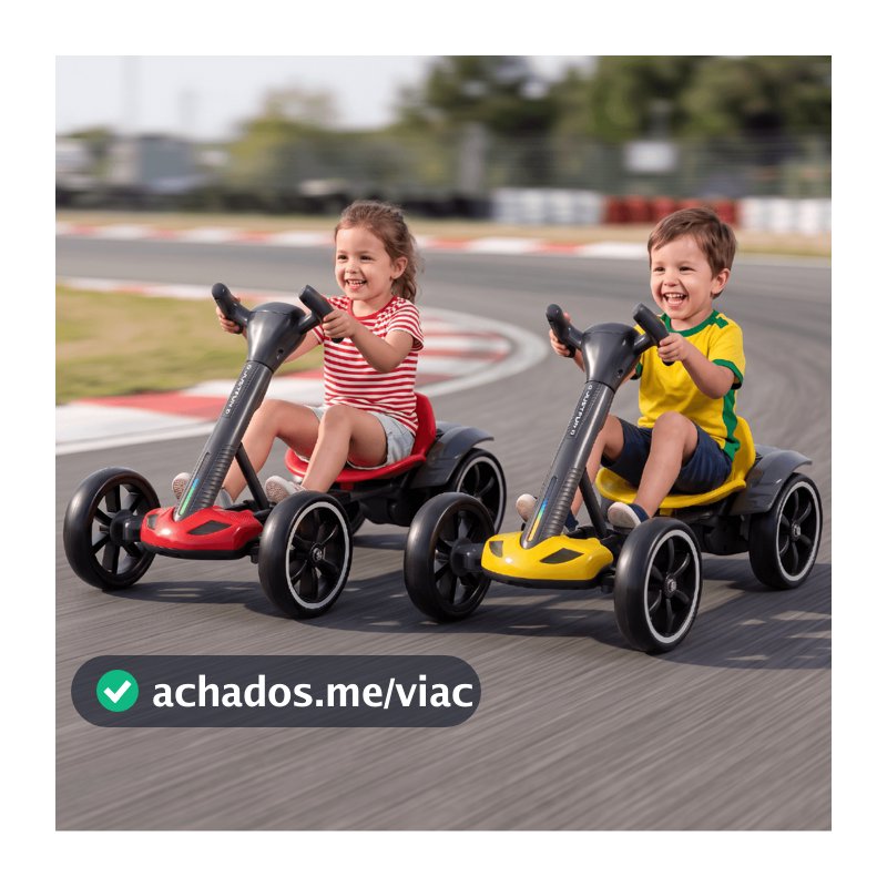 Mini Kart Elétrico Infantil 6V Carro Elétrico Dobrável com Luzes LED Música e Bateria Recarregável até 70kg