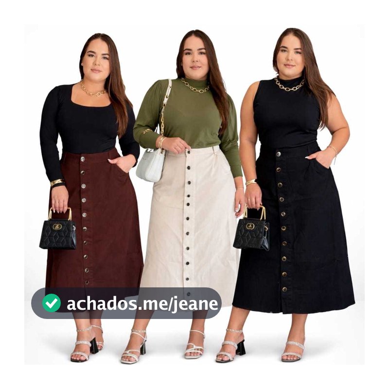 Saia Longa Feminina Moda Evangélica em 100% Jeans Plus Size Barra Desfiada Cores e Modelos Variados