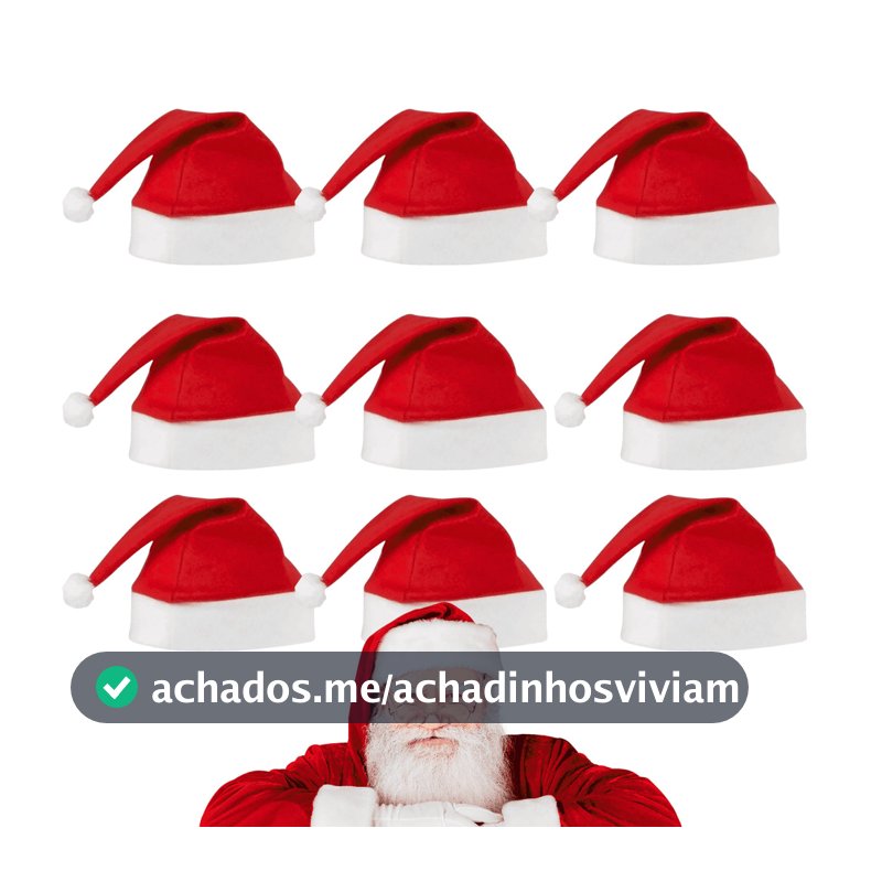 Kit 10/20/30 Gorro Touca de Natal Feltro Papai Noel -  Decoração Festiva Luxuosa para Natal
