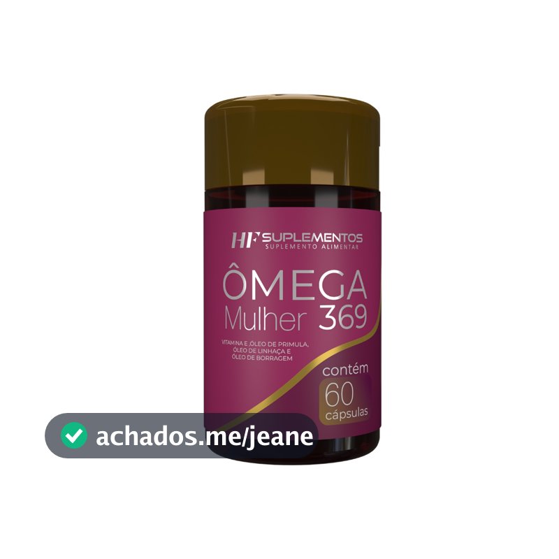 OMEGA 3 6 9 MULHER OLEO DE BORRAGEM OLEO DE LINHAÇA  OLEO DE PRÍMULA COM VITAMINA E EM CÁPSULAS 60CAPS HF SUPLEMENTOS