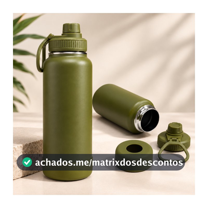 Garrafa Inox Térmica Com Capinha Protetora De Silicone Antiderrapante