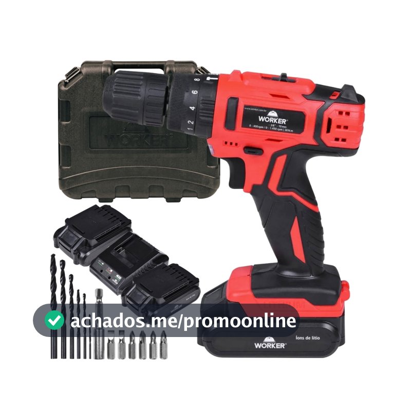 Parafusadeira de Impacto 18V Worker 2 Baterias