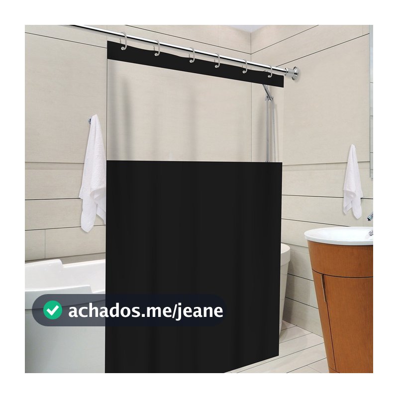 Cortina para Box de Banheiro Lisa PVC Impermeável Antimofo