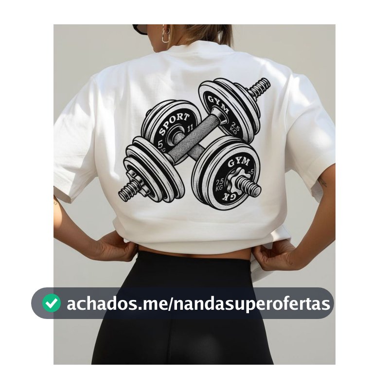 Camiseta camisa 100% Algodão Feminina Over Blusa Estilosa Treino Academia Musculação Fitness Pesinho