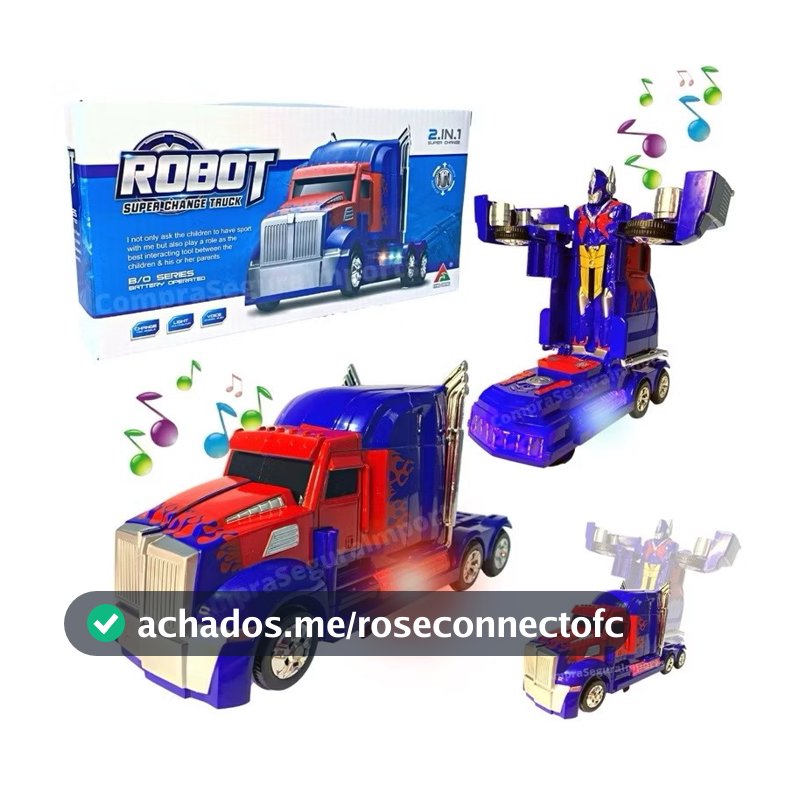 Caminhão Transformers Optimus Prime Vira Robô Para Criança
