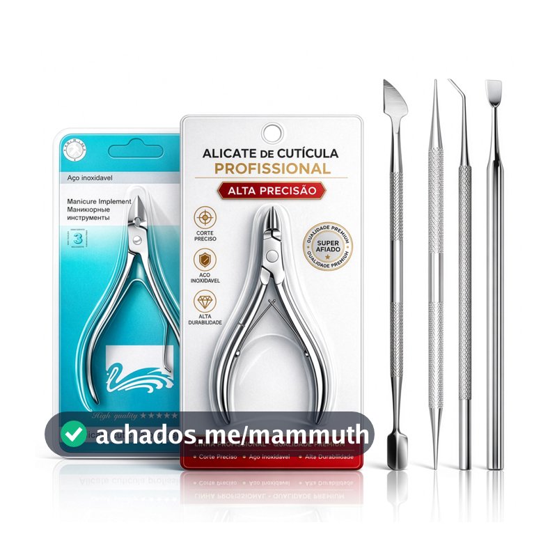 Kit Manicure 6 Peças Inox Alicate Corte Unha + Cutícula Espátula Palito Raspador Desencravador