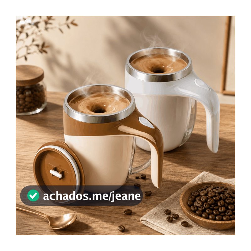 Caneca Misturadora Automática Elétrica USB Bateria Recarregável Mixer Café 380ml