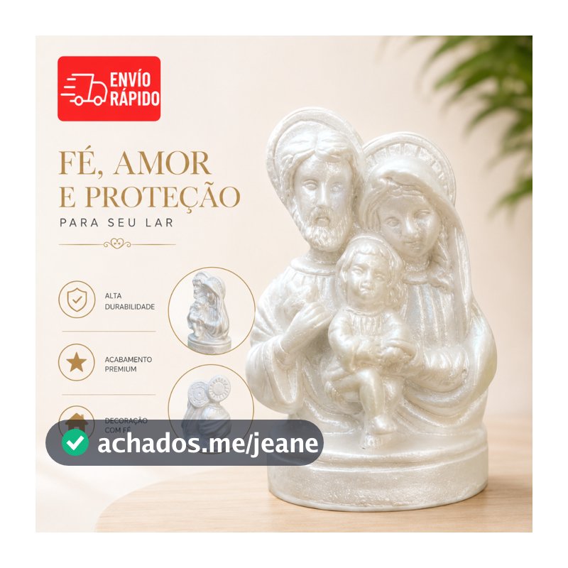 kit 10und Busto Mini Sagrada Família 7cm Perolada Lembrancinha Caixa de Padrinhos Casamento.