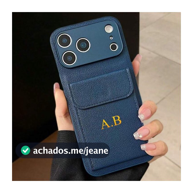 Capa De Telefone De Couro Com Textura De Luxo Personalizada Para iPhone 17 16 15 14 13 pro max , Nome De Letra Personali