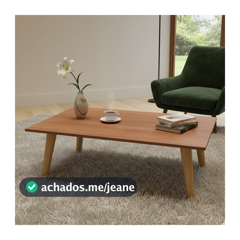 Mesa de Centro ou Lateral Pés Palito em Madeira Maciça Freijó Branco Preto Off White Decorativa Baixa Pequena