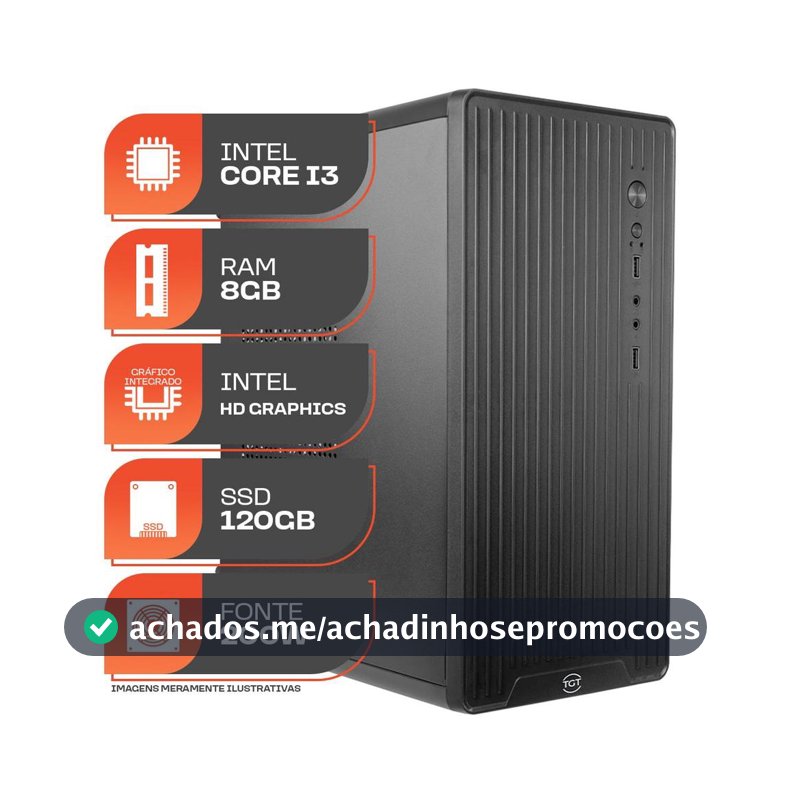 PC Home Essential S, Intel Core i3, 8GB DE RAM, SSD 120GB