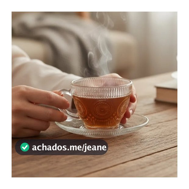 Jogo com 6 Xícaras + Pires de Vidro 200/220 ML