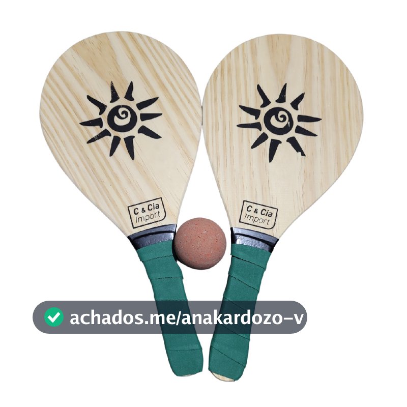 Kit Jogo Frescobol Tênis De Praia 2 Raquetes Madeira + Bola
