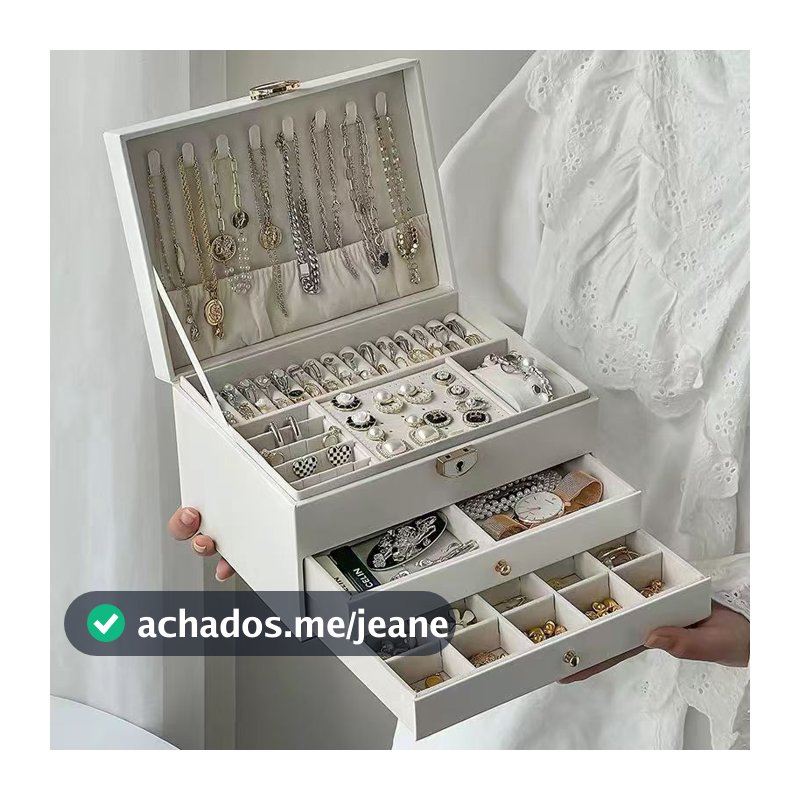 Porta joias Grande Organizadores Para Caixa de Armazenamento para colar, brincos, anéis, pulseira Q19