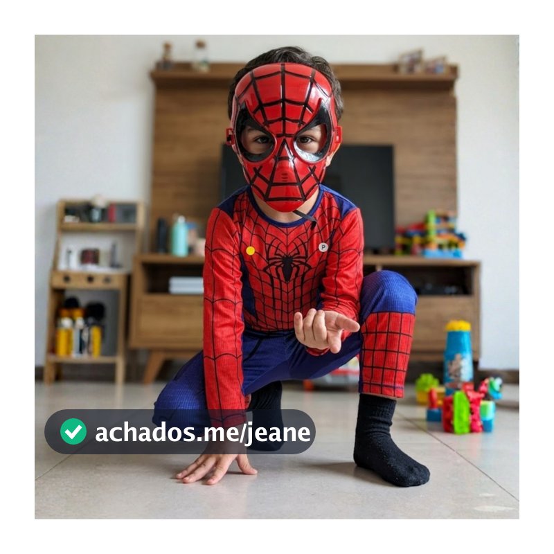 Roupa Fantasia Infantil Homem Aranha C/ Máscara De Plástico