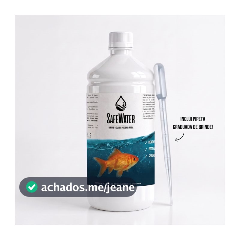 Anticloro SafeWater - 1L Rende até 20.000 litros! Seguro para Peixes e Plantas!