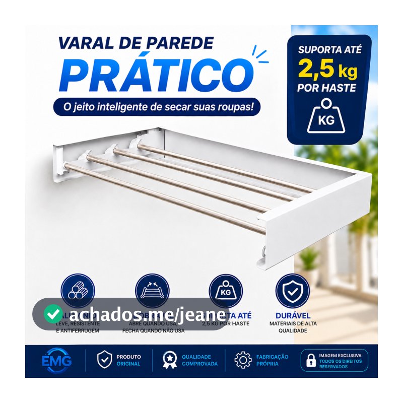 Varal Mágico Retrátil Ideal para Apartamentos e Casas Pequenas Prático Moderno e Menos Espaço