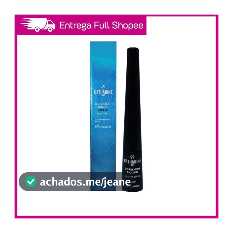 Delineador Líquido Preto Matte Catharine Hill 2,5ml Vegano Secagem Rápida