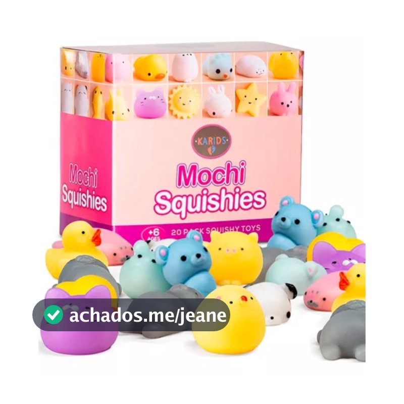 KIT COM 50 Peças Bichinhos Mochi Macio De Apertar Alivio Estresse Fidget