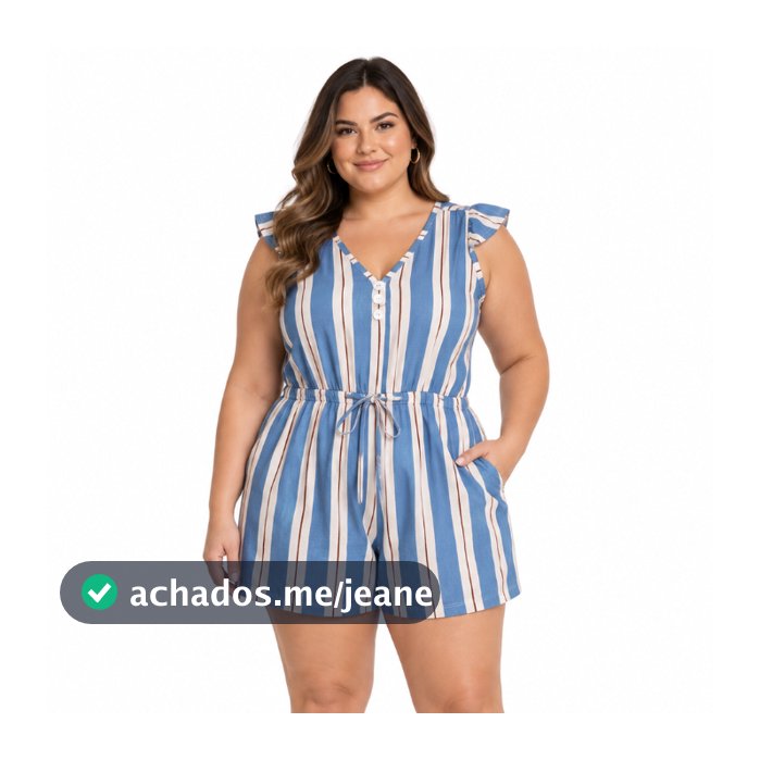 Macaquinho De Malha Feminino Plus Size