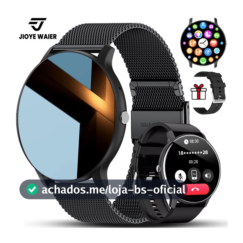 JIOYE Smartwatch Relogio Chamada Bluetooth à Prova d'Água Fitness Esporte Relógio Smartwatch Redondo