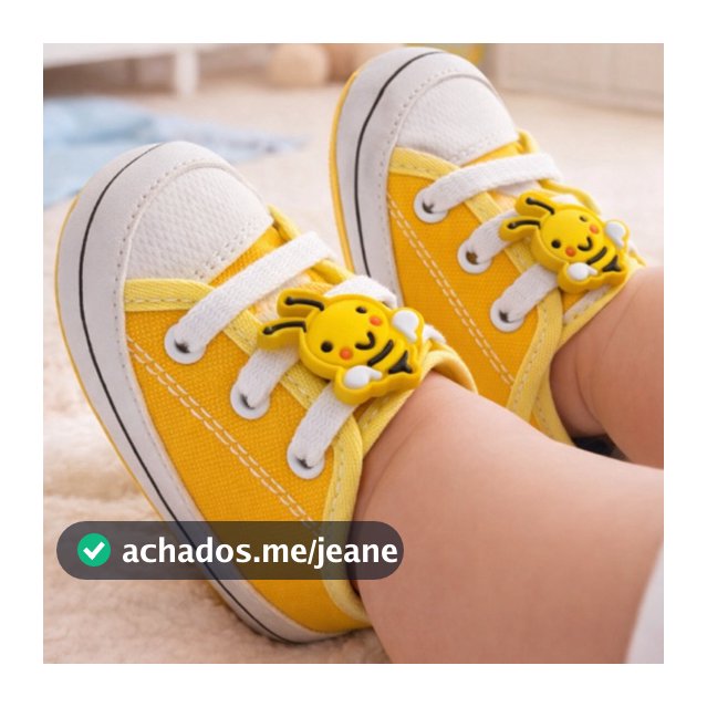 Sapatinho De Bebê RN Abelhinha Amarelo Tênis Recém Nascido Macio Confortável