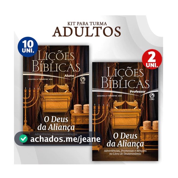 Kit 10 Alunos + 2 Professores Lições Bíblicas Adultos 4º Trimestre 2026 EBD CPAD