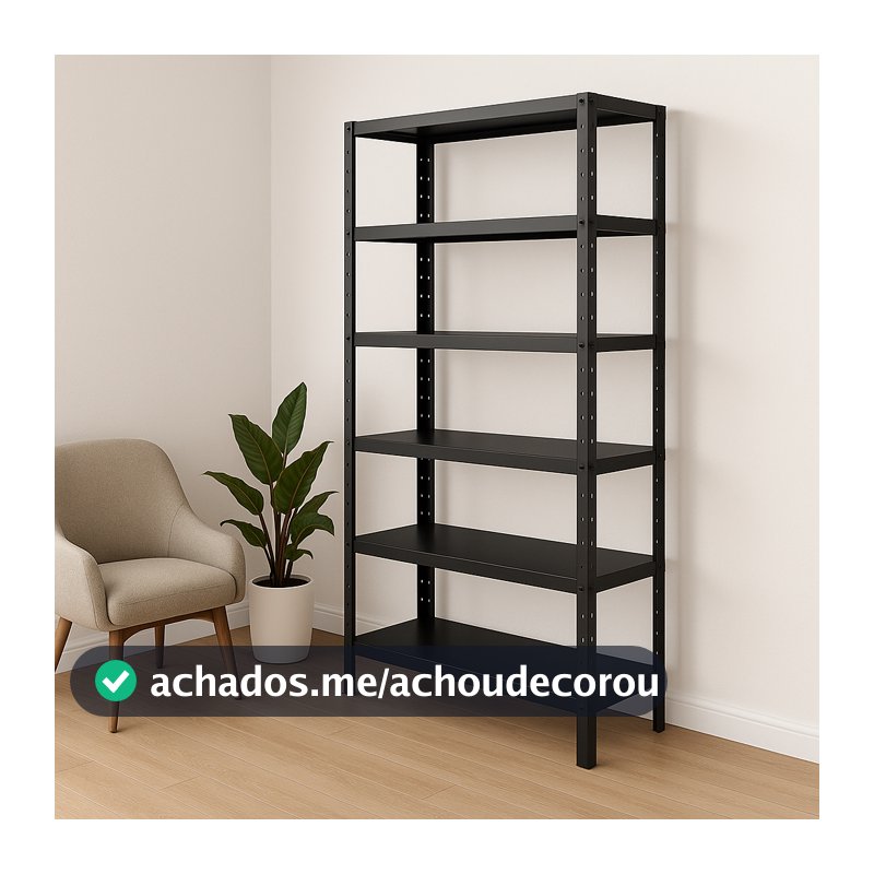 Estante de Aço Multiuso 6 Prateleiras 198x90cm Resistente Organizador para Casa Escritório e Garagem Suporta até 150 kg