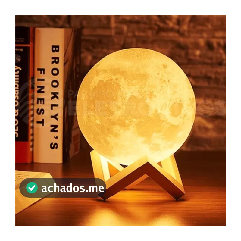 Luminária De Lua Cheia 3d Led Abajur Decoração