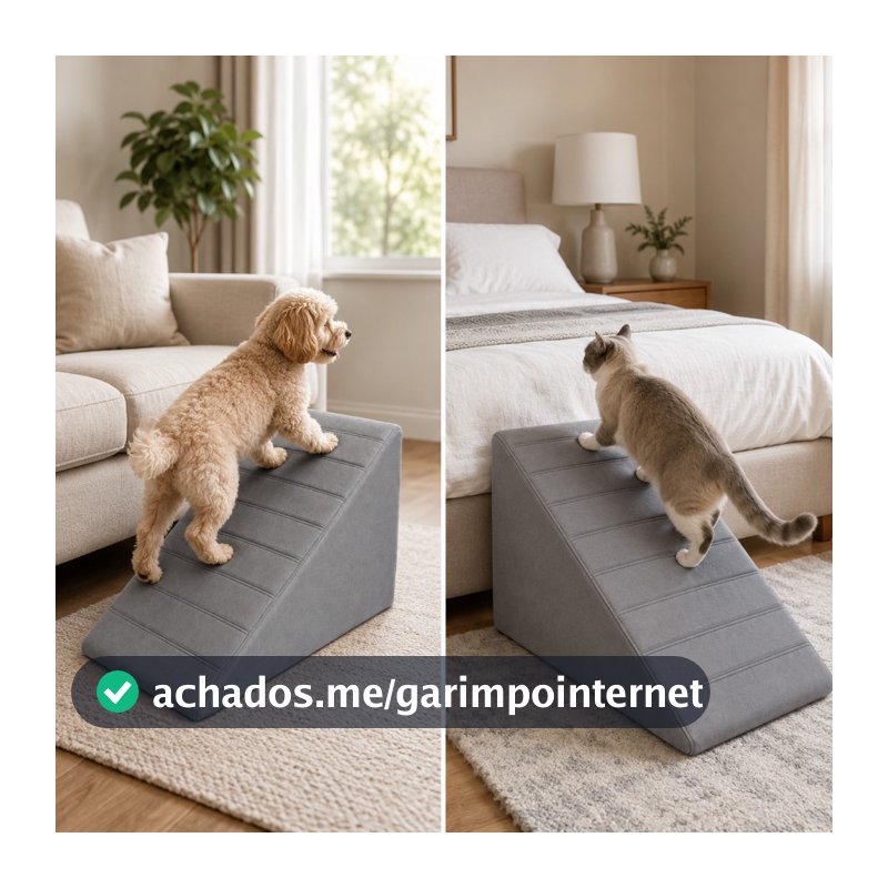 Rampinha Escadinha Escada Para Pet Cachorro Gato Animais De Estimação Ração Golden Brinquedo Pet - GF Moveis